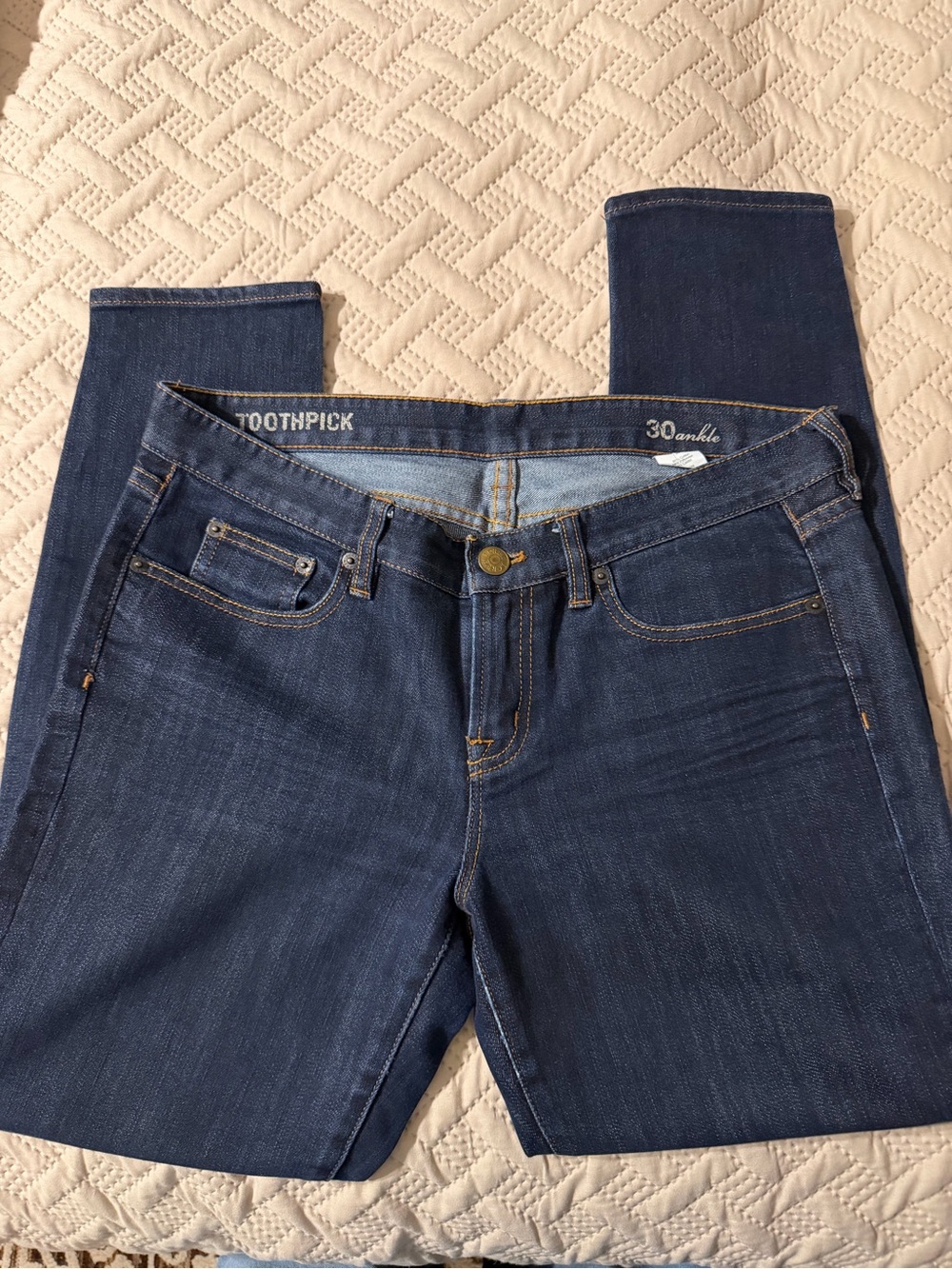 J.Crew Toothpick Ankle Jeans Dark Wash Size 30